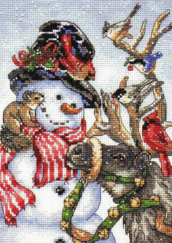 New Year's embroidery scheme: snowman