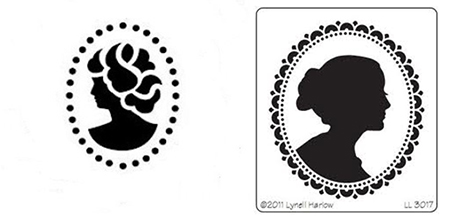 napkin with a cameo image