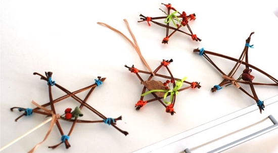 Autumn crafts made of twigs with their own hands