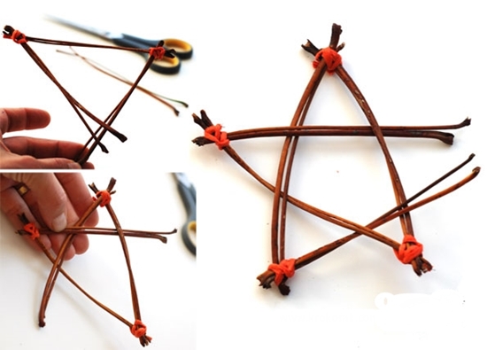 Autumn crafts made of twigs with their own hands