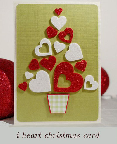 Christmas card with scrapbooking style for New Year 2015 with own hands