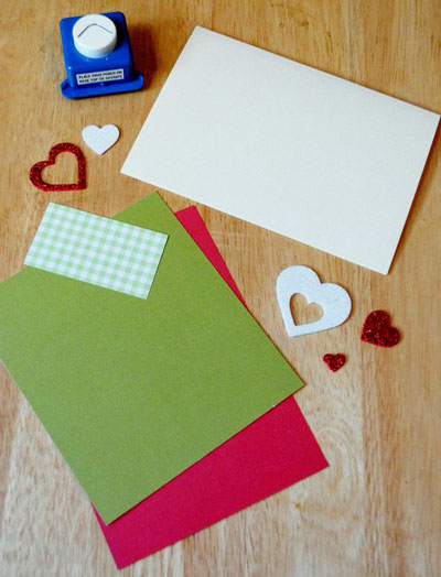 Christmas card with scrapbooking style for New Year 2015 with own hands