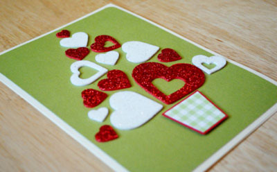 Christmas card with scrapbooking style for New Year 2015 with own hands