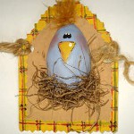 Easter cards: chicken in the nest