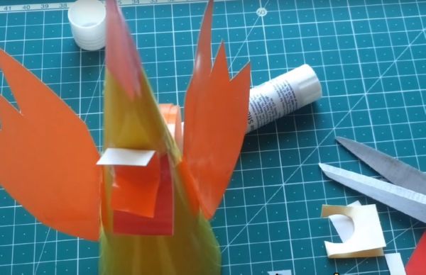 Rooster with his own hands