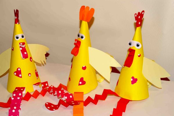 Rooster with his own hands