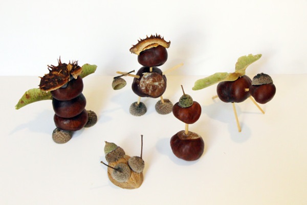 Crafts from chestnuts on the theme of Autumn