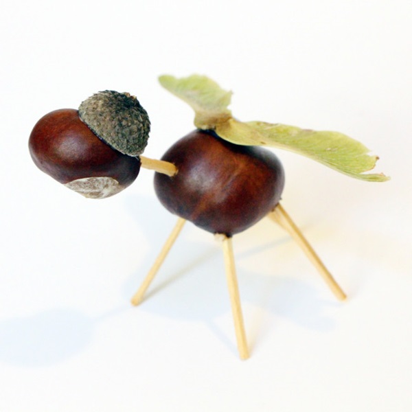Crafts from chestnuts on the theme of Autumn