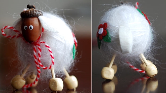 Crafts from acorns: sheep, photo-instruction