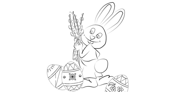 Coloring Easter Bunny