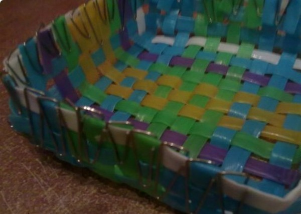 Baskets from cocktail tubes and newspapers