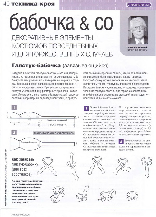 The scheme of tying a butterfly and making a bowtie with his own hands