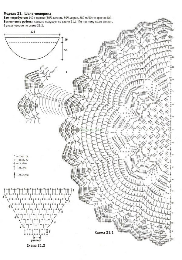 Schemes of shawls for beginners