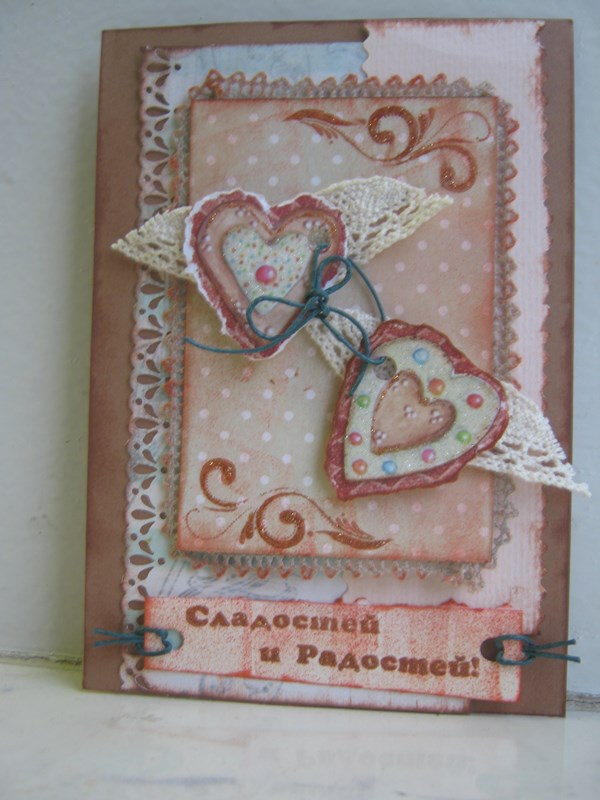 Valentine's handmade - scrapbooking, shebbie-chic, master class, photo. Valentine scrapbooking with your own hands, photo