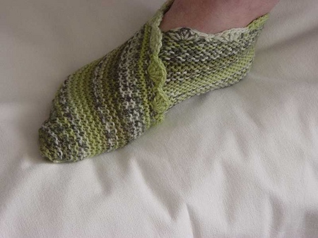Knitted socks with patterns by own hands