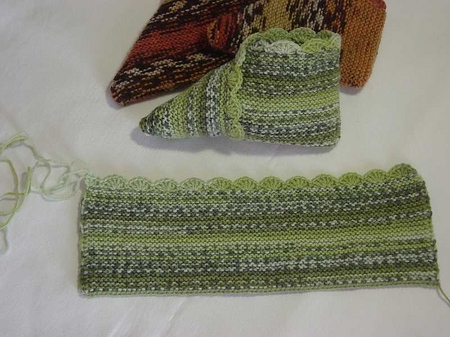 Knitted socks with patterns by own hands