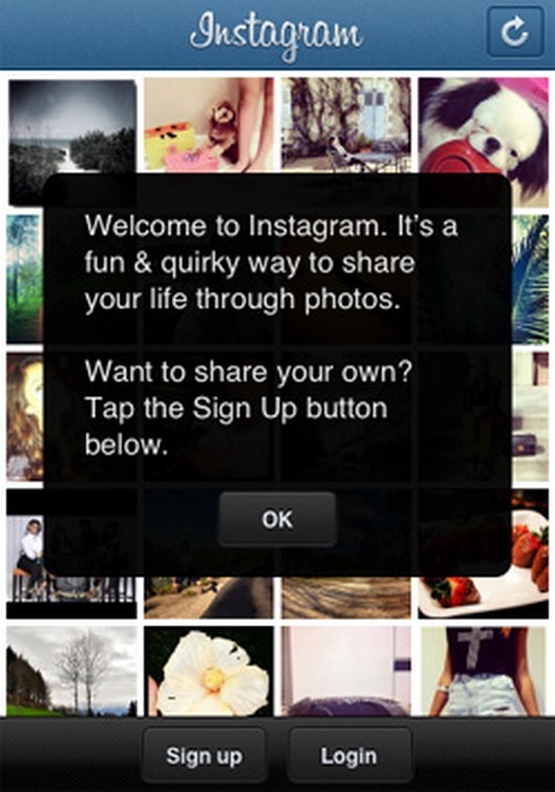 Instructions for registration in Instagram