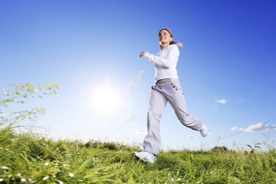 the girl is running