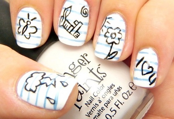 What manicure to make in school on September, 1st, a photo. Manicure ideas for Knowledge Day for pupils of 9th and 11th grades