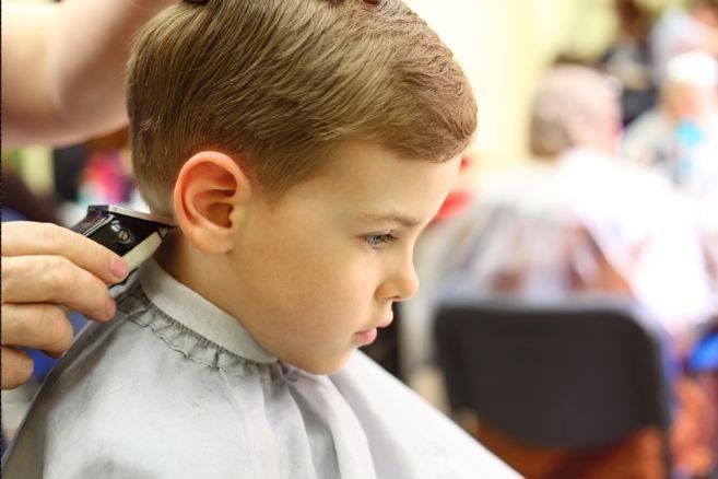 the boy is sheared