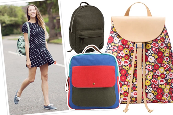 Fashion backpacks for girls: photo