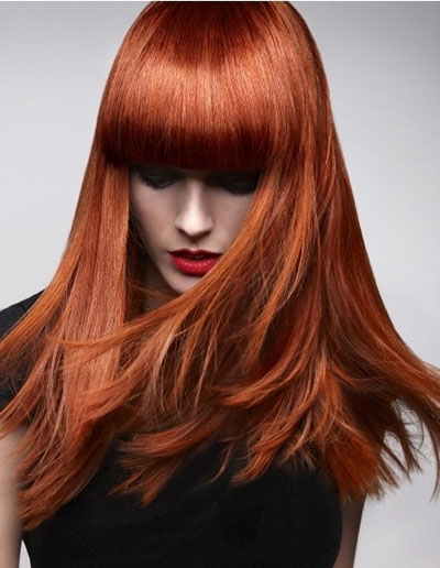 Fiery red hair color will be relevant in the autumn-winter period 2014-2015