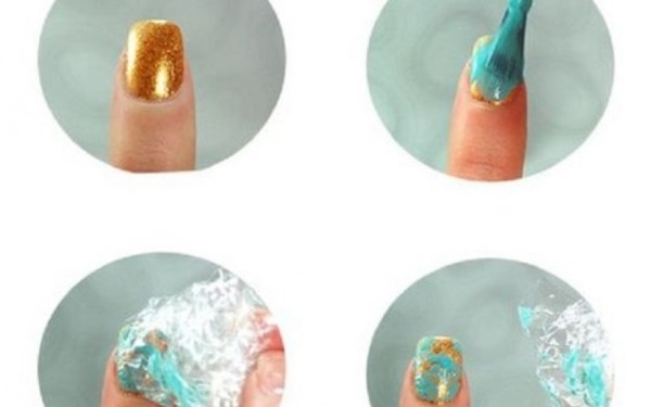 Marble manicure with gel-varnish