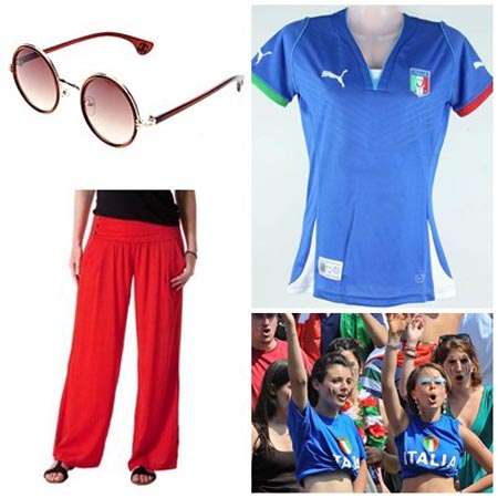 The outfit of the cheerleader of a stylish European country - Italy