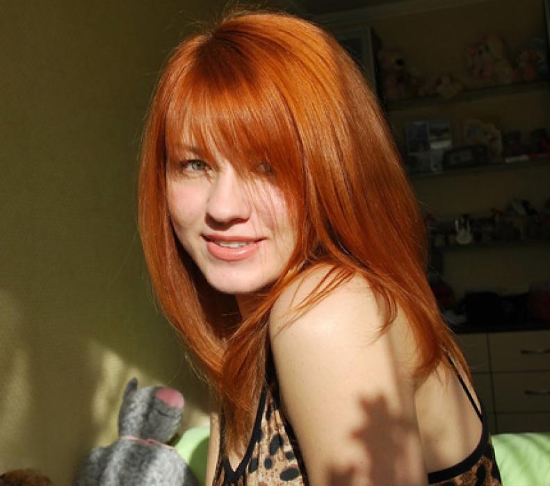 the girl is smiling
