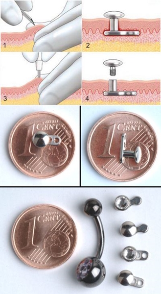 Microdermal piercing: how microdermabras are made (photo)