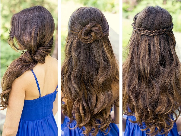 Hairstyles for long hair at home