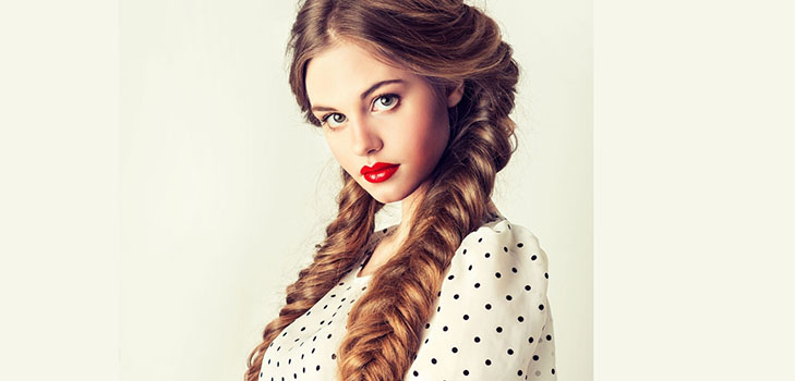 Braid braid on medium hair with a photo
