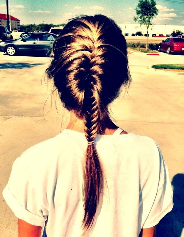 Braid braid on medium hair with a photo