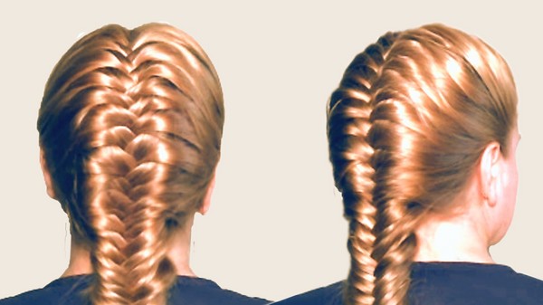 Braid braid on medium hair with a photo