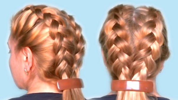 Braid braid on medium hair with a photo