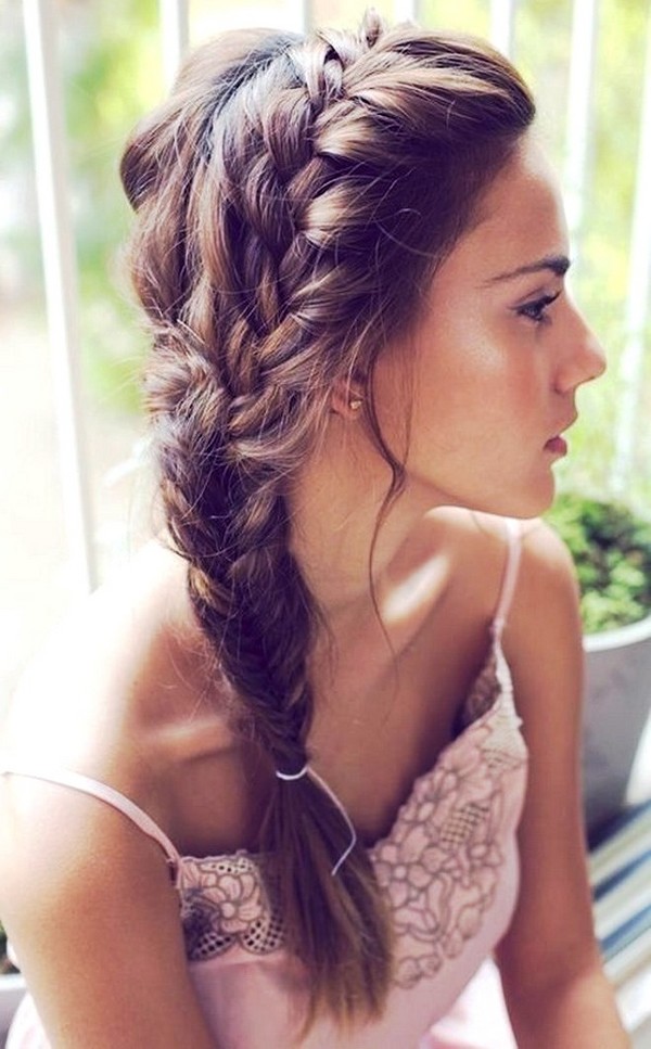 Braid braid on medium hair with a photo