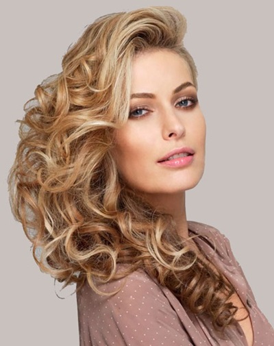 Beautiful styling on medium hair
