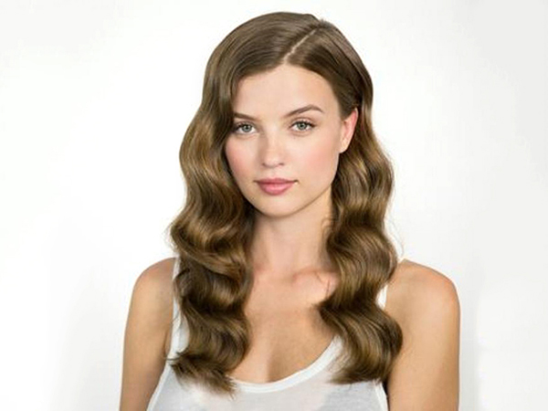 Beautiful styling on medium hair