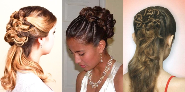 Ideas of evening hairstyles with your hands on medium hair