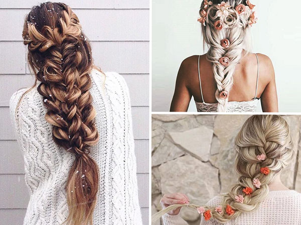 Wreaths and braids: feminine hairstyles for the New Year