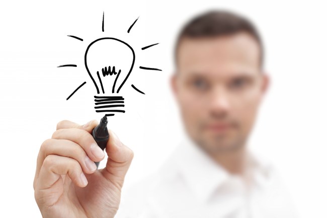 The man drew a light bulb