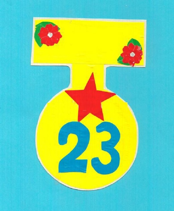 Applique on February 23, own hands