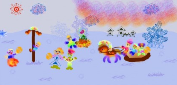 How to draw Shrovetide? Draw a spring holiday with the children