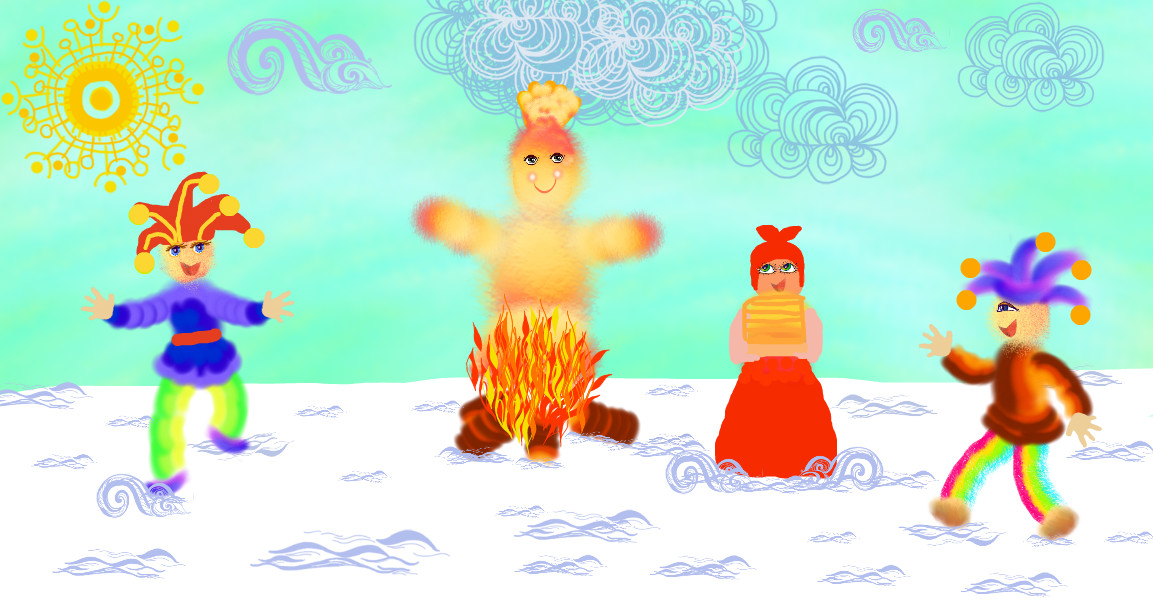 How to draw Shrovetide? Draw a spring holiday with the children