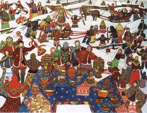 How to draw Shrovetide? Draw a spring holiday with the children