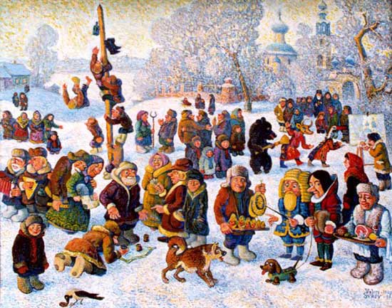 How to draw Shrovetide? Draw a spring holiday with the children
