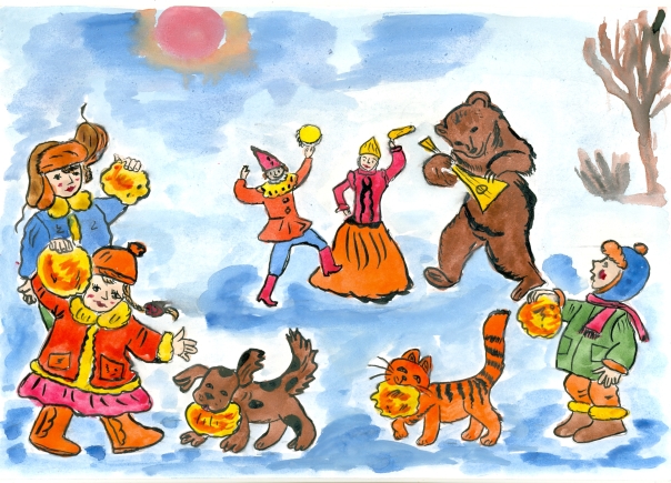 How to draw Shrovetide? Draw a spring holiday with the children