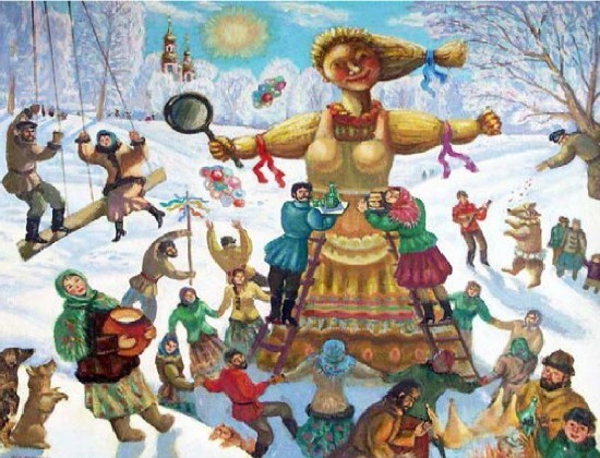 How to draw Shrovetide? Draw a spring holiday with the children