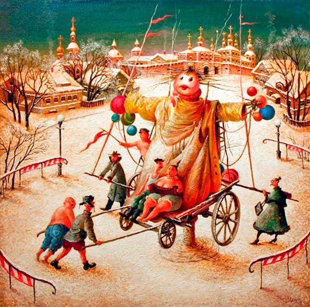 How to draw Shrovetide? Draw a spring holiday with the children