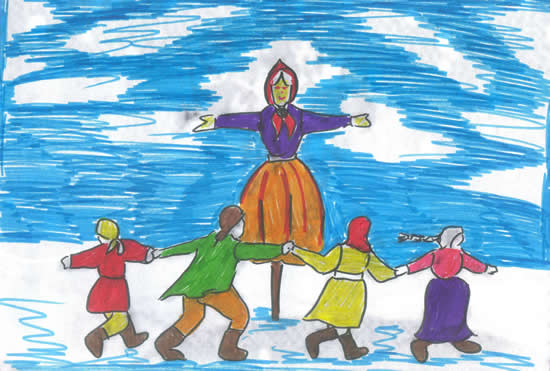 How to draw Shrovetide? Draw a spring holiday with the children